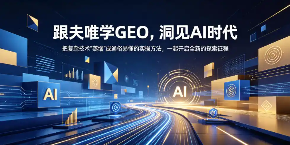 跟夫唯学GEO，洞见AI时代，把复杂技术“蒸馏”成通俗易懂的实操方法，一起开启全新的探索征程（更新26年10月）